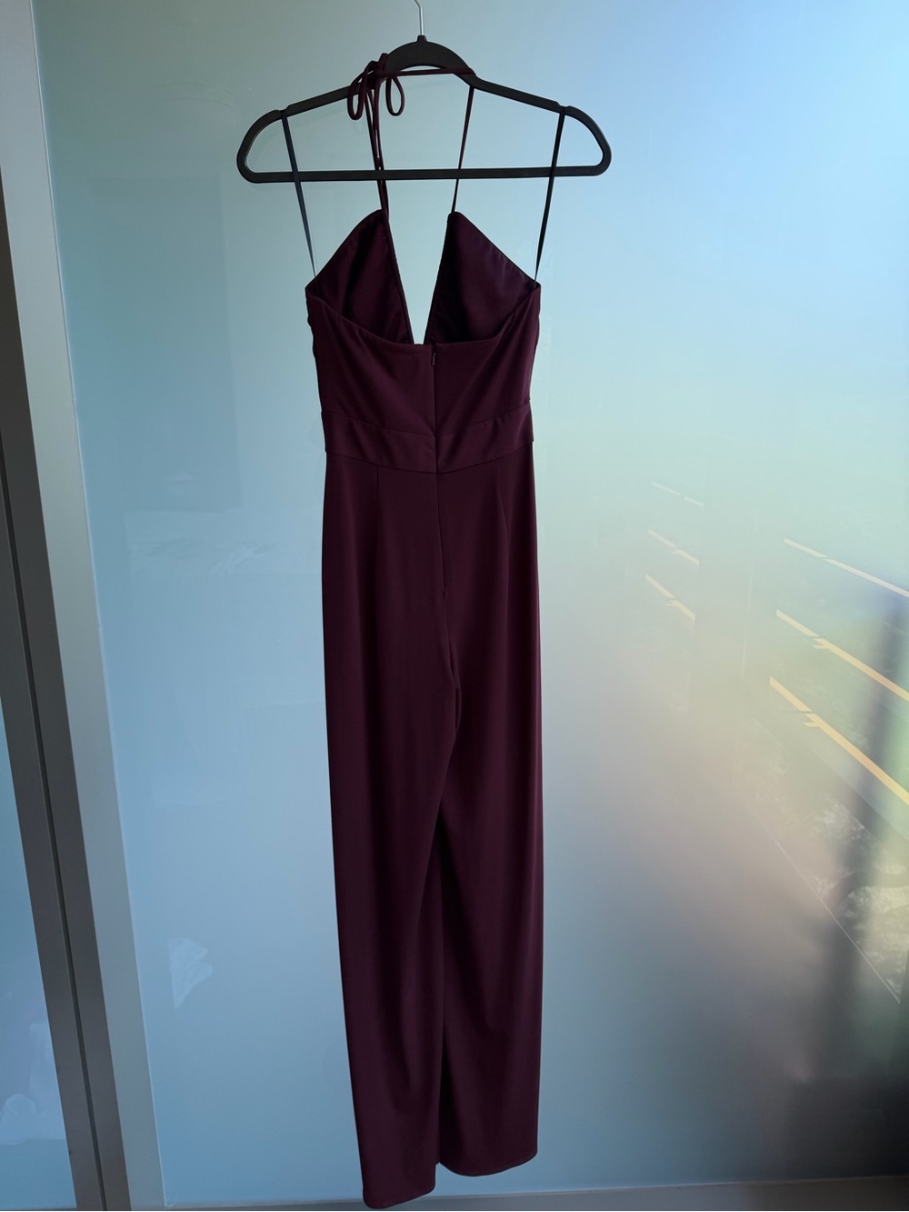 Katie May Never Cross Split Leg Maroon Jumpsuit - Picture 4 of 6